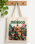 Tote Bag México con perritos en jersey tricolor